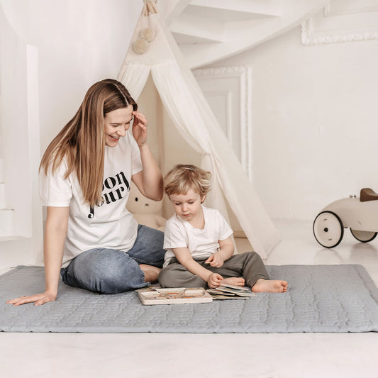 Medvilninis žaidimų kilimas Pilkas