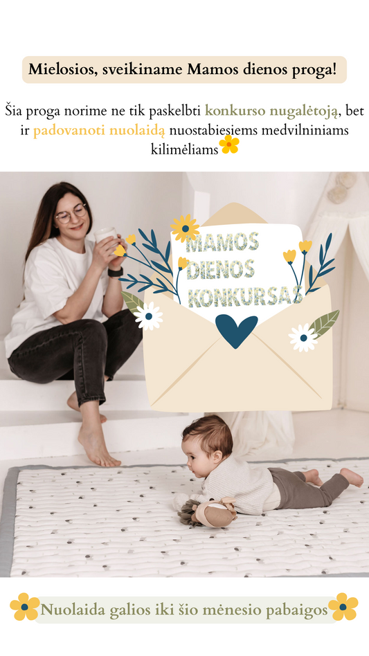 Visą gegužės mėnesį nuolaidos medvilniniams kilimėliams!